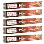 Freshee 50gm Aluminium Silver Kitchen Foil Roll Paper Pack of 5|11 Micron Thick|Food wrap|Disposable Food Parcel|Fresh Food
