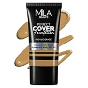 Mila Beauté Perfect Cover Foundation with Hyaluronic Acid & SPF 20 | High Coverage & Flawless Matte Finish | Super Hydrating & Lightweight Formula | Suitable for All Skin Types – 8 Honey