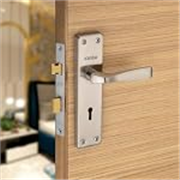SARDAR IM-04 SS Iron Handle Set 7 Inch|2 Keys | 6 Lever Single Turn Lock Set| Handle Set for Door, Bathroom, Bedroom, Living Room| (SS), Silver