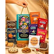 Hyperfoods® Rakhi Set for Brother and Bhabhi RawFruit Gifts From The Orchards Dry fruit 120 Grams(Cashews, Almonds, Pista, Raisins 30Gms Each) & 2 Brittle(100 Gm Each) with Rakhi Hamper For Brother with Roli & Rice