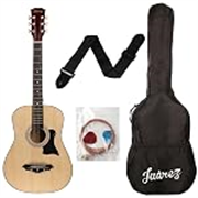 JUAREZ JRZ38C/NAT 38 Inches Lindenwood Right Handed Acoustic Guitar With Bag, Strings, Pick And Strap (Natural, Brown, 6 Strings)