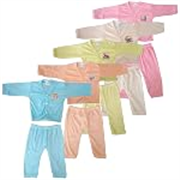 Born Baby Poly Cotton Solid Color Fullsleeve T-Shirt And Pant Combo Set For 0-6 Months (Pack Of 5), Multicolour