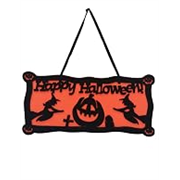 BookMyCostume Happy Halloween Party Plate Banner Wall Hanging Decoration Accessory for Halloween Free Size Orange/Black