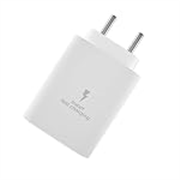 Kratos 25W Charger Adapter Compatible with Samsung Galaxy S/A/M/F/Z Series S25/S24/S23/S22/S21/21 fe/S20/M14 5G/M34/M54/M53 5g/M33/M13/A34/A54 5G,F15,BIS Certified,1 Year Warranty,White