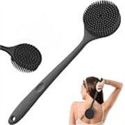 ANTIL’S Soft Silicone Back Scrubber with Long Handle for Shower & Bath | Flexible Exfoliating Brush with Gentle Bristles for Smooth Skin | Body Scrubber for Men, Women & Boys | Ideal for Body Wash & Bathing Assorted color