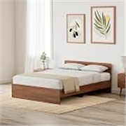Solimo Medusa Engineered Wood Queen Bed (Walnut Finish)