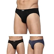 Levi’s 011 Comfort Brief for Men | 100% Pure Cotton | Breathable | Durable | Anti-Roll Waistband | Extra Supportive Gusset | Dual Layer 3D Pouch | Tagless & Zero Irritation Comfort | Pack of 3