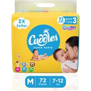 Cuddles – Super Pants 2X Softer Super Dry Pant Diapers – M (72 Pi…more