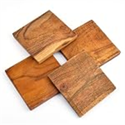 Sheesham Wood Tea Coasters Set of 4 | Tea Coasters | Coffee Coasters | (Brown) (Design 2)