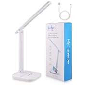Bulfyss Air USB Rechargeable LED Desk Lamp, Dimmable Foldable Office Lamp with 3 Lighting Modes and 5 Brightness Levels Touch Control Table Lamps for Study, Work and Reading (Warm White, Natural)