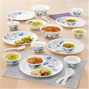Larah by Borosil 27pc Opalware Dinner Set | for Family of 6 | Microwave & Dishwasher Safe | Bone-Ash Free | Crockery Set for Dining & Gifting | Plates & Bowls (Twilight)