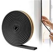 Door Weather Strip Draught Excluder for Doors Self Adhesive Foam Draft Excluder for Windows Door Insulation Strip Weather Stripping Door Seal Strip, Epdm, Foam, Rubber (Black)