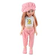 EL FIGO Cute Little Girl Doll for Kids in Pink Velvet Dress with Hat Suitable for Kids Age 02 Years & Above