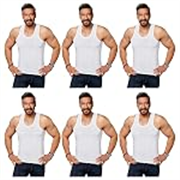 Amul Comfy Men’s Vest | 100% Cotton Single Jersey Fabric | U Neck Sleeveless Innerwear | Ultra Soft Hand Feel | Seamless Body | Superior Comfort Color May Vary (Pack of 6)