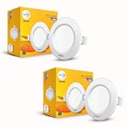 Wipro Garnet 8W Round Downlight Junction Box | Pink | Glare-Free Design | Recessed Downlighter for False Ceiling | Cutout ∼ 3 inch | Pack of 2
