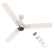 Polycab Wizzy Neo LED 1200mm BLDC Ceiling Fan with remote |BEE 5 Star Rated, Higher Air Delivery|LED Indicator,Reverse,Sleep and Breeze Mode |3 Years Warranty 【Beige Rosegold】