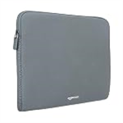 Amazon Basics Laptop Sleeve Case Cover Pouch for 14-Inch, 14.1-Inch Laptop for Men & Women | Slim Profile Neoprene, Soft Puffy Fabric Lining, 360° Protection, Smooth & Premium Zipper (Grey)