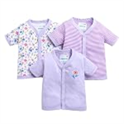 BUMZEE Baby Girls Regular Fit Half Sleeves V-Neck Cotton Jablas,Pack of 3
