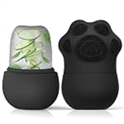 E-COSMOS Ice Roller with Scrubber for Face, Eyes and Neck, Reusable Facial Treatment to Brighten Skin, Tighten, Tone and De-Puff Eye Area (Black)