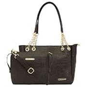 Bagsy Malone Tote Bag -Set of 2 | Handcrafted Side Tote Bag and Handbag for Office and College (Croco Brown1)
