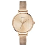 TIMEX Analog Watch for Women with Rose Gold Round Dial & Rose Gold Stainless Steel Bracelet Band Water Resistant Women’s Wrist Watches – TWEL155SMU06