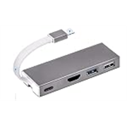 Thunderbolt 3 Dock Type-c to HDMI 4K USB3.0 Hub USB2.0 with USB-C PD Charge Adapter Compatible with MacBook Pro Huawei Matebook, Grey (D0406)