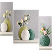 WALLMAX WALLMAX Set of 3 Flower UV Textured Digital Reprint 18 inch x 12 inch Painting