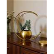 Glaxy Crafts Moon2 Iron Vase (9 inch, Yellow)