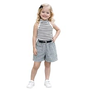 Girl’s Solid Cotton Blend Style Top and Shorts Set