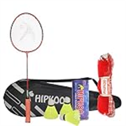 Hipkoo Sports Sunrise HR 12 Aluminum Badminton Complete Racquets Set | 1 Wide Body Rackets with Cover, 3 Shuttlecocks and Net | Ideal for Beginner | Lightweight & Sturdy (Set of 1)