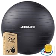 Boldfit Gym Ball for Exercise with Foot Pump, Workout Yoga for Women/Men Swiss for Balance Stability Training, Fitness-Black 55cm