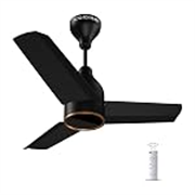 Colorbot Prizma BLDC Ceiling Fans 900mm | BEE 5 Star Rated 850 RPM | Savings up to 67% | Remote Control (Boost, Timer, Reverse Mode) | 4 Years Warranty | Charcoal Black (New Launch)