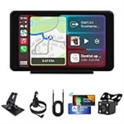 Plimpton 2026 Carplay for Android Auto Screen Car, 7” Touch Screen Wireless Car Play Driveplay Multimedia Player with Backup Rear Camera