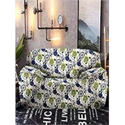 Cortina Single Seater Sofa Cover | Floral Print | 100% Polyester Spandex Fabric | Couch Covers, Machine Washable | Suitable for Home, Office, Birthday, Anniversary, & More | High Stretch | Blue&Green
