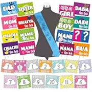 Wobbox Baby Shower Decoration Items| Baby Shower Ceremony Photo Booth Props for Photoshoot, Milestone Crad& Mom to Be Sash, Godh Bharai Ceremony Decoration Kit-(FP517)