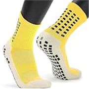 Hi-Tech Performance Athletic Grip Socks for Men & Women Crew Length, Anti-Slip Rubber Grip socks for footballer, Thick Cushion Sports Socks for Running, Gym, Training