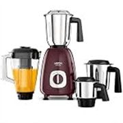 Milton Artis Mixer Grinder, ISI Certified, Grindstone Blade Technology, 3 Jar + 1 Blender Jar, 800 W (21000 RPM), 5 yr motor warranty, 2 yr product warranty I Wine