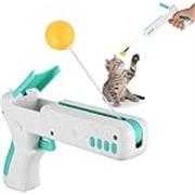 Pets Empire Cat Toy Gun, Interactive Cat Toy Gun Shape Toy with Ball & Feather, Indoor Exercise Funny Cat Stick Toy 1 Piece (Color May Vary)