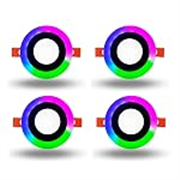 DMAK Multi Traders 6W (3+3) Led Side PGB(Pink,Green,Blue) Round Conceal Panel Light, Pack of 4