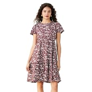 Symbol Women Rayon Fit and Flare One Piece Knee Length Tiered Dress (Available in Plus Sizes)