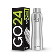 Go24 pexpo Bistro Pro ISI Certified Stainless Steel Fridge/Sports Water Bottle 750ml, Silver | Single Wall | Leakproof Water Bottle for Home, Office, Gym, School