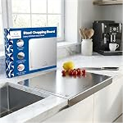 HomeWiz Large Steel Chopping Board for Kitchen – 100% Stainless Steel Cutting Board | Heavy Duty Chopping Board | Non-Porous Hygienic Surface for Vegetables, Meat & Fish, Rust-Resistant | 41 x 31 cm