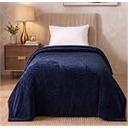 BSB HOME 280 GSM Micromink Blanket, Premium Soft Warm Cozy Winter Blanket, Plush Double Bed Blanket, Ultra Soft Comfortable Bedding, Embossed Floral Design, 40 x 80 Inches (103 x 205 cm) – Deep Teal