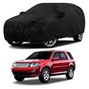 Sulfar 100% Water Resistant Car Body Cover Compatible with Mirror & Antenna Pockets for Land Rover Freelander 2 (Triple Stitched, Full Bottom Elastic, Black)
