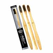 Premium Bamboo Toothbrush Gentlebrush | Pack of 3 with Charcoal Activated Bristles | Family Pack