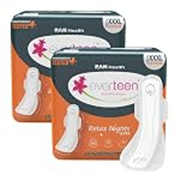everteen Relax Night 60 XXXL Ultra Thin Sanitary Pads for Women, For Super Heavy Flow with Wider Back, Front to Back Coverage, Upto 12 Hours of Absorption, Maternity Pads, Pack of 2 (410mm)