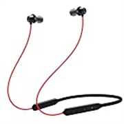 Bouncefit Bluetooth Wireless Mangentic On/Off Neckband, 40 Hours Continuous Playback Battery, Fast Charge, IPX7, Low Latency, Active Noise Cancellation, Earbuds with Mic Earphones (Red)