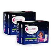 everteen Relax Nights Ultra Thin XXL Sanitary Pads for Women, Rash Free Sanitary Napkins for Heavy Flow, Cotton Pads with Wider Back, Pack of 2 (80 Pads Each, 320mm)