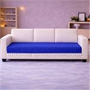 Cortina Velvet Sofa Cover with Tassels | Sofa Couch Protector | Machine Washable Sofa Topper (Blue, 3 Seater)