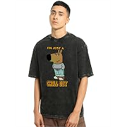 Bewakoof Men’s Cotton Typography Oversized Fit Half Sleeve Round Neck T-Shirt | Casual Wear | Street Wear | Oversized t Shirt for Men Cotton | Baggy